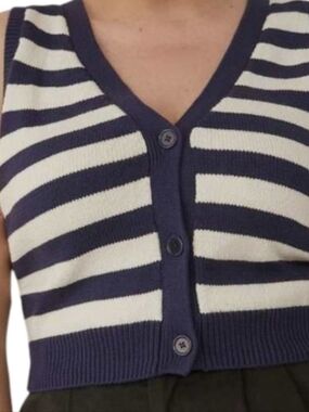 Reformation Zola Sweater Vest Cotton Knit Women Large Sleeveless Fitted